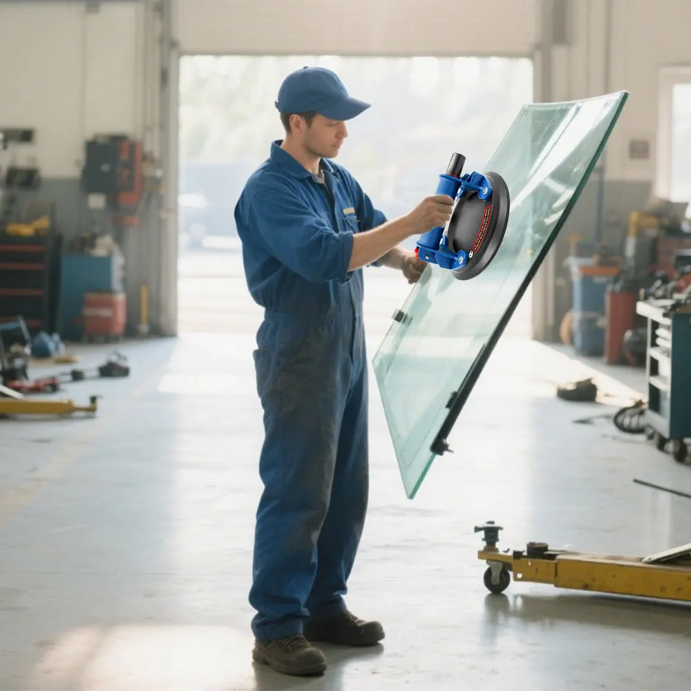 Pompa ad aria per vuoto da 8 pollici per uso domestico Ventosa per piastrelle Supporto per ventosa Pannello in vetro per roccia Manometro Strumento Pompa a mano di aspirazione