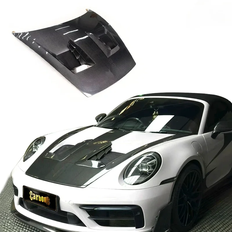 KQX High Quality Carbone GT3RS Style Dry Carbon Fiber Engine Hood Bonnet Performance Exterior Parts 992