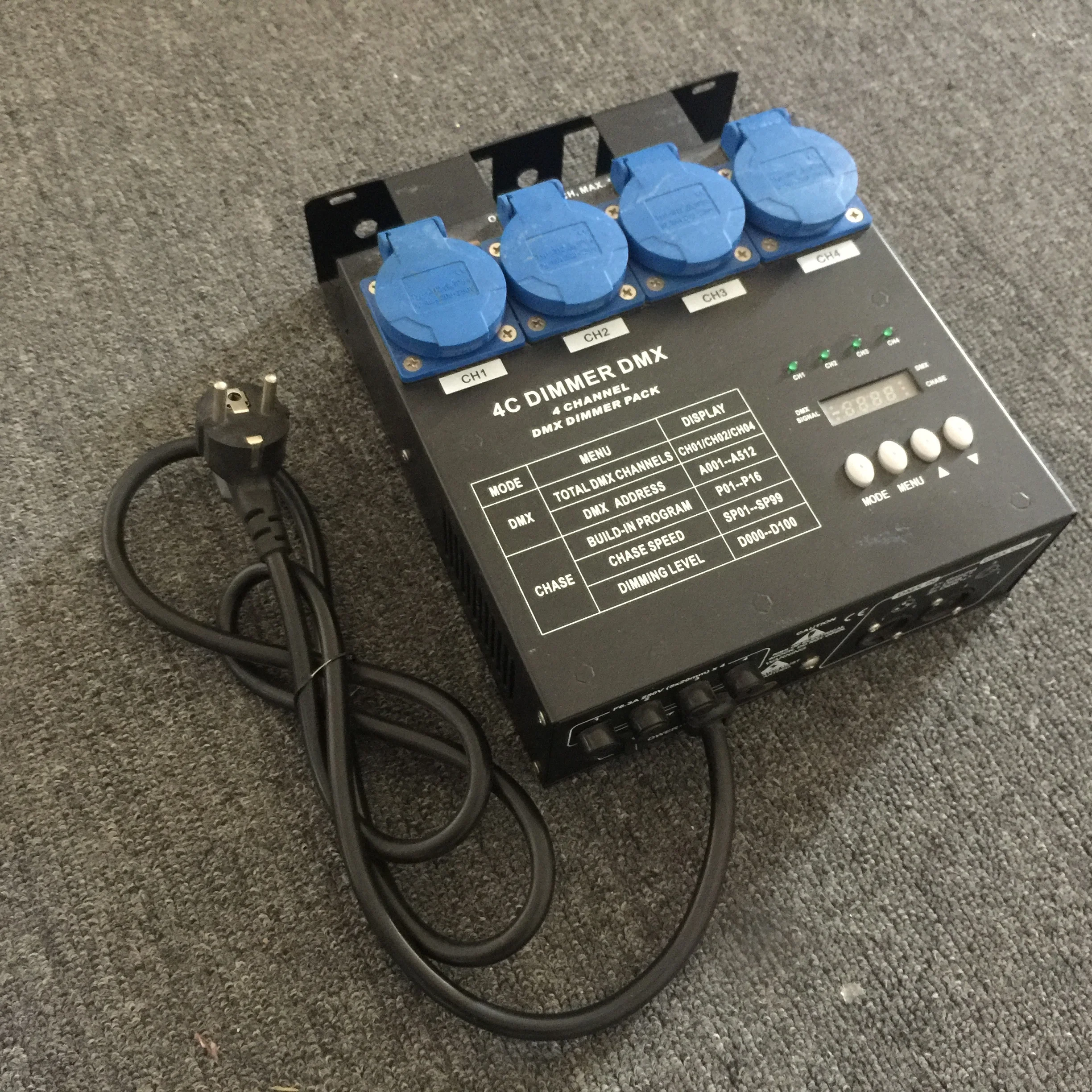 Équipement d'éclairage de scène à LED, 4 canaux, pack de gradateurs