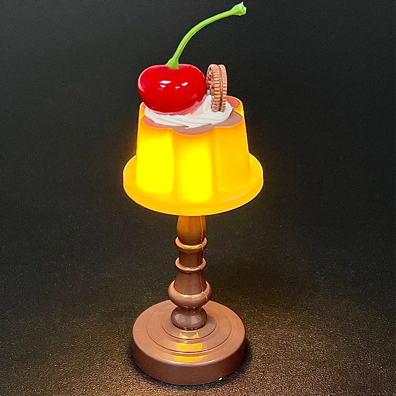 Con batteria Retro Budino Luce notturna Decorazioni da tavolo Comodino adatto per regalo Lampada da tavolo per camera da letto a LED