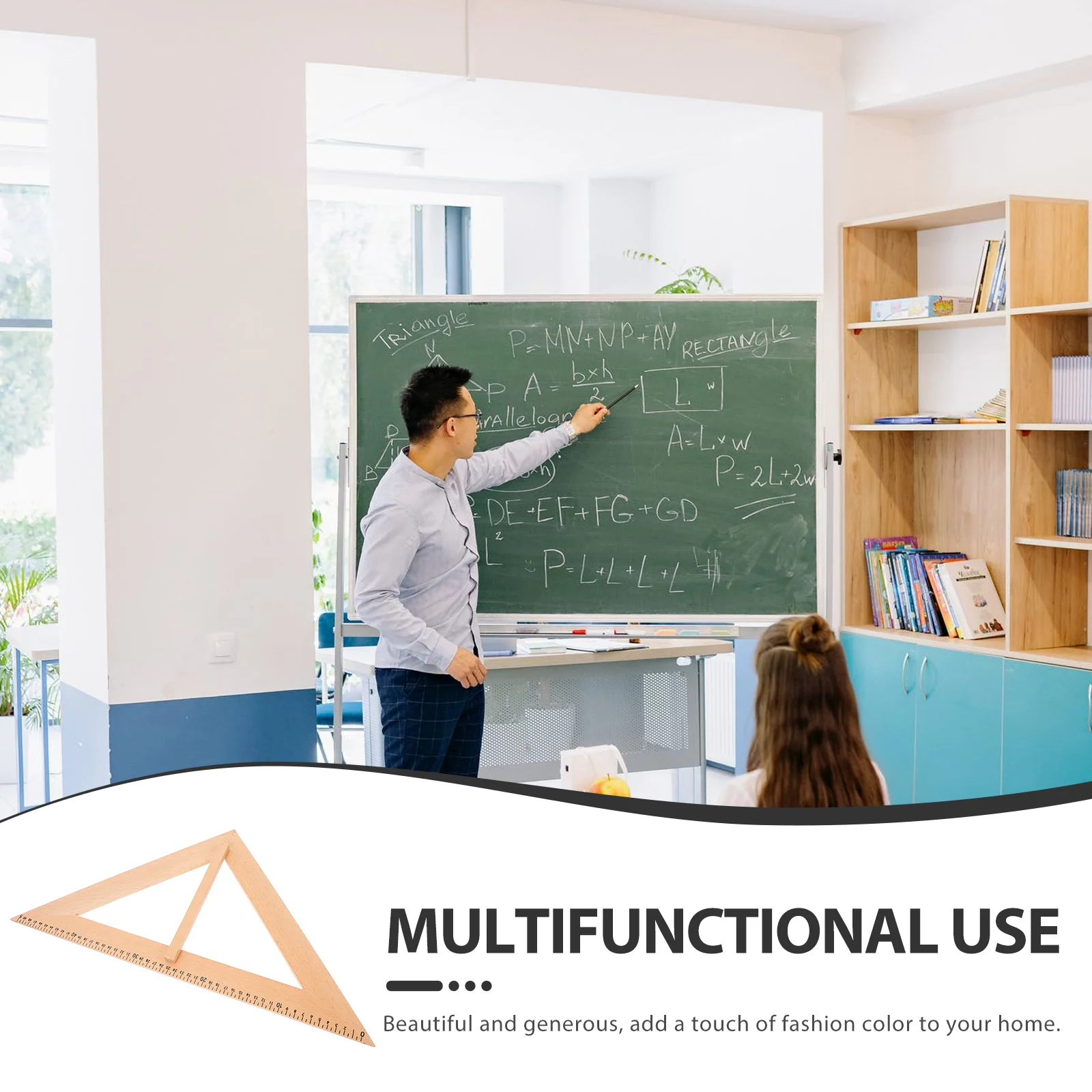 Teacher Measuring Ruler Implement Woodworker's Measuring Tool Classroom Ruler For Teaching Classroom Hardwood Measuring Ruler