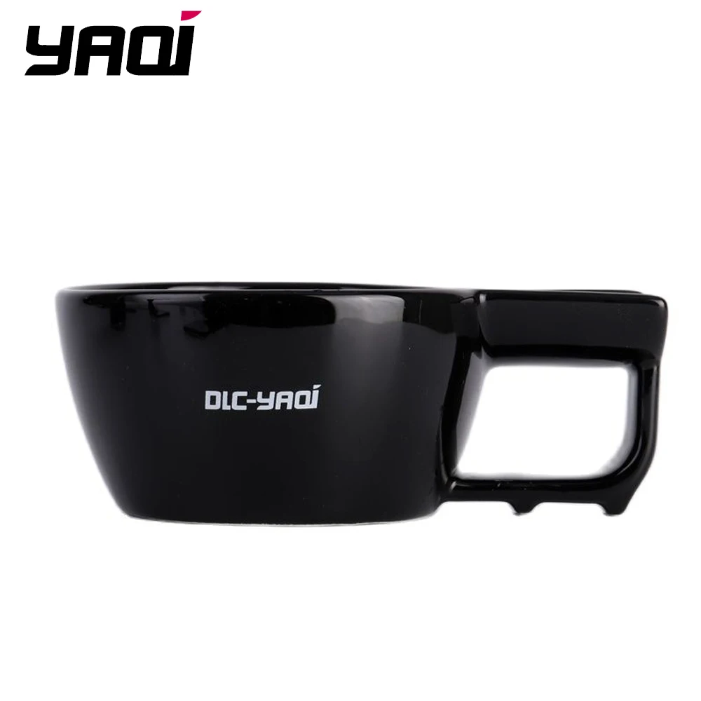 Yaqi High Quality Black Color Ceramic Shaving Bowl For Men Shaving Brush