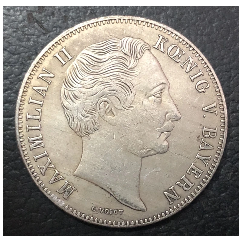 1849 Kingdom of Bavaria 2 Gulden-Maximilian Silver Plated Copy Coin