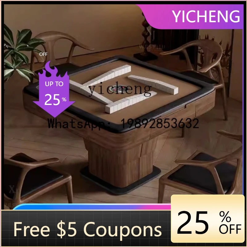 new Chinese solid wood egg table living room card table mahjong table