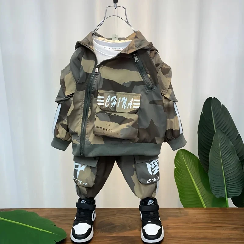 Autumn Baby Girl Boy Clothes Set Children Sports Cartoon Sweatshirt Jacket and Pants Two Piece Suit Cotton Tracksuit