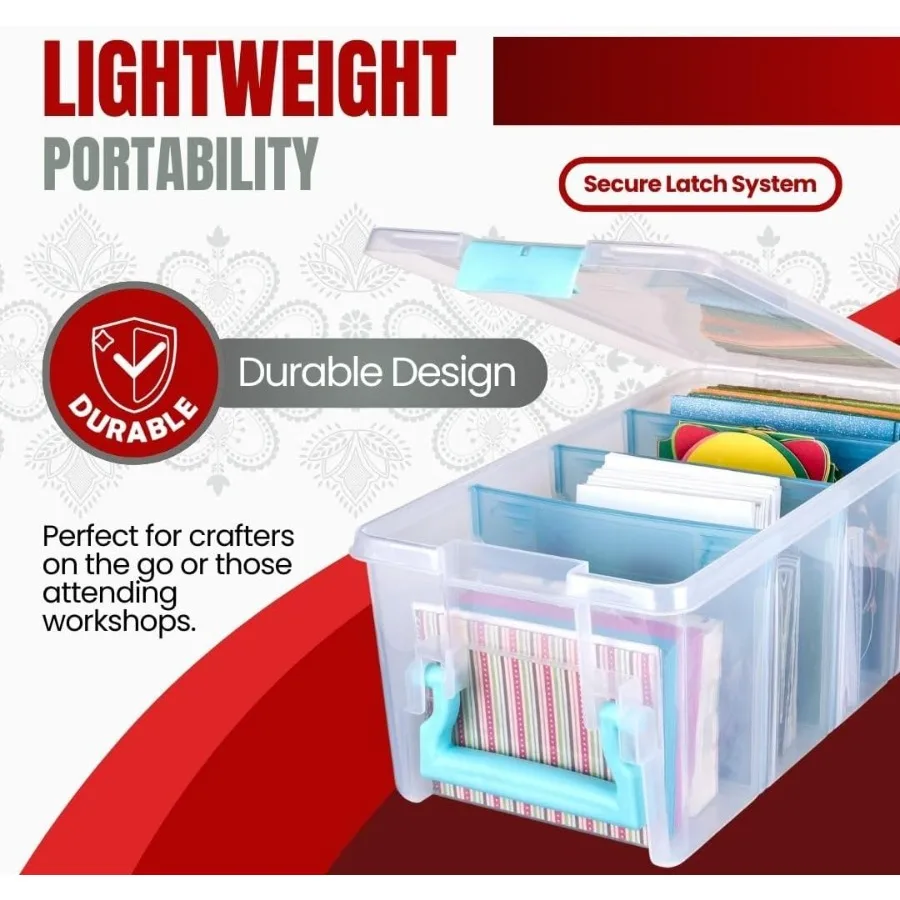 ArtBin 6925AA Semi Satchel com divisórias removíveis Organizador portátil de artesanato de arte com alça [1] Estojo de armazenamento de plástico transparente com