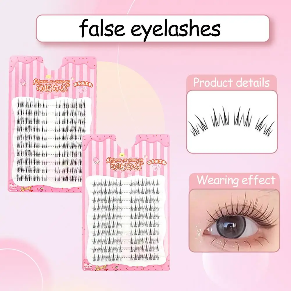 接着剤不要の超薄型つけまつげ ナチュラル ノングルー クラスタ カール グルーラッシュ まつげ マンガまつげ まつげ セグメント化された M9A2