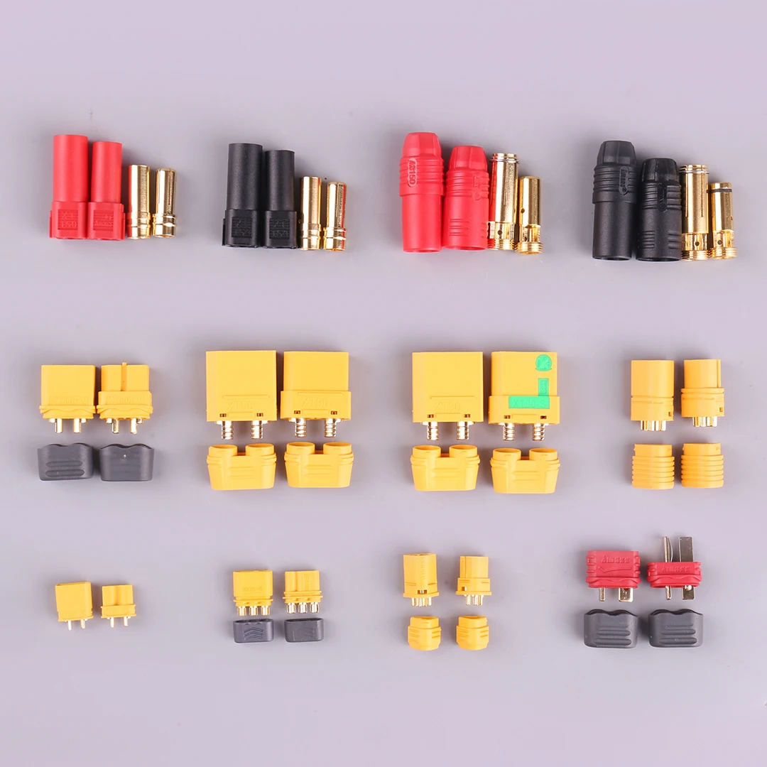 Amass T-Plug com bainha, série completa plugues para RC modelo UAV, AM1015B, AM1015E, MT30, XT30, XT60H, MT60, XT90, XT90S, AS150, XT150