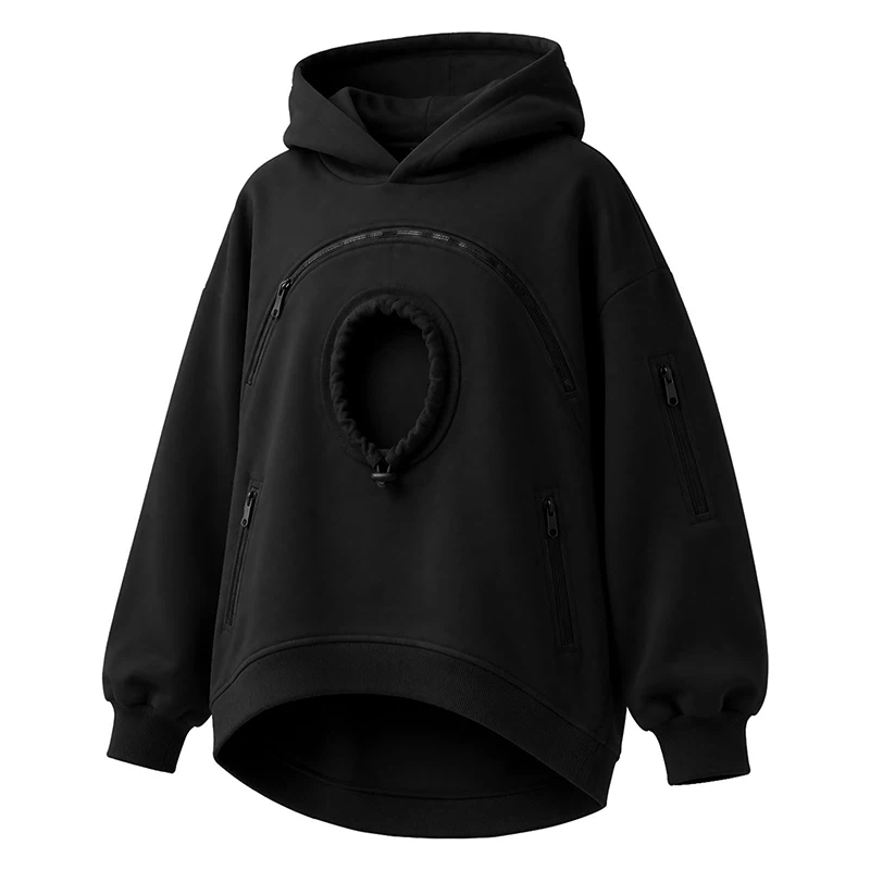 Haustier-Kapuzenpullover mit Tasche, Katzen-Kapuzenpullover, große Größe, mit Tasche und Zuglasche für Hunde, Kapuzenpullover für Katzen und Hunde, Tragetasche, Sweatshirts, Seitentasche mit Reißverschluss. – Detail 11