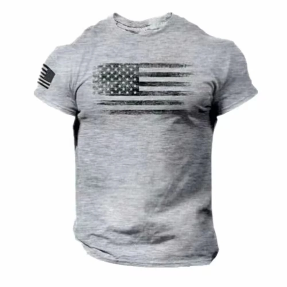 Vintage America Flag Men T-shirts O-Neck Harajuku Y2k Short Sleeve Streetwear Outdoor Loose Pullover Tops Tee Oversized Clothing image 4
