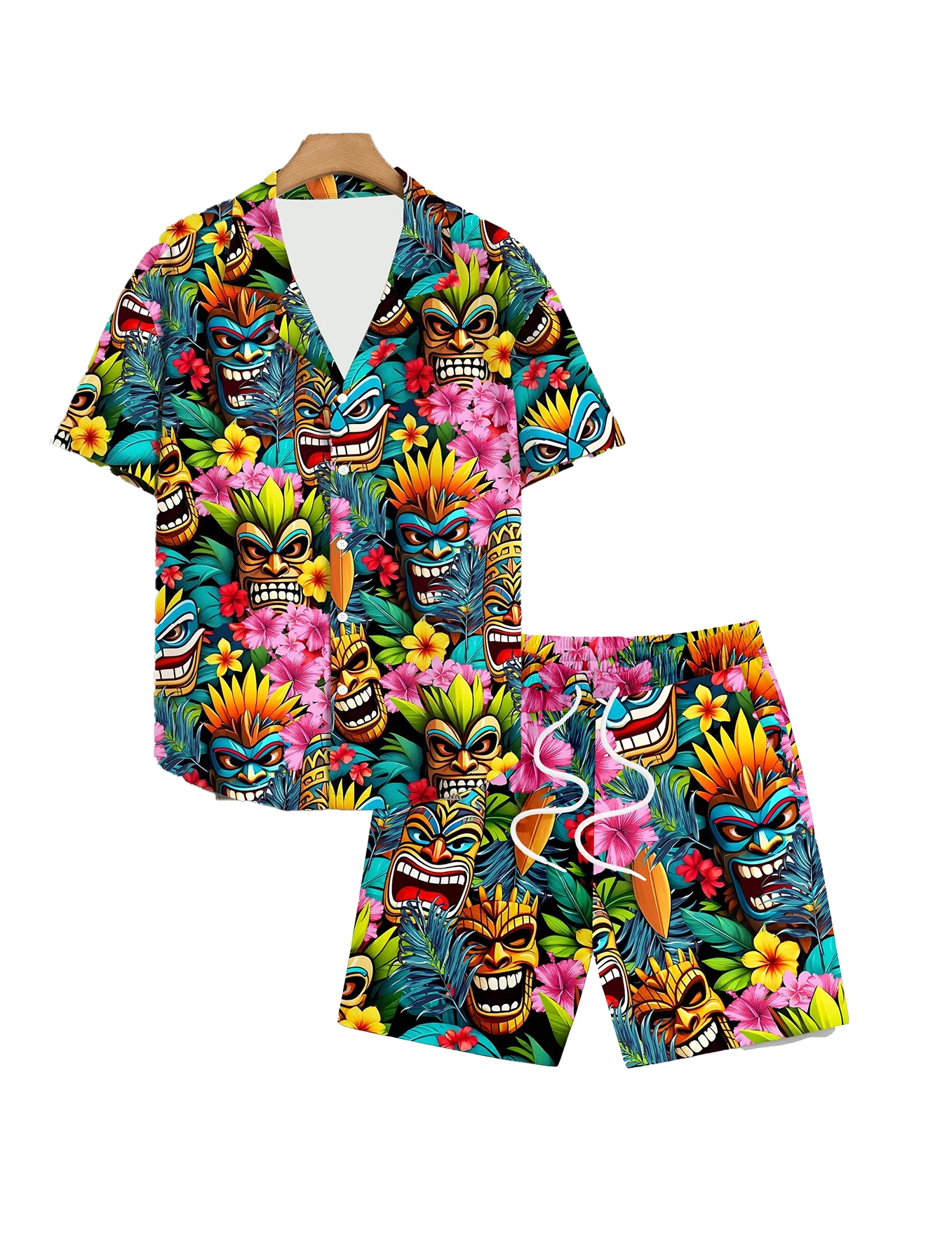 

Men's Clothing Tropical 3D Print Casual Beach Shirt And Shorts Sets Hawaii Travel Shirt Set And Shorts Set Men's Clothing Sets