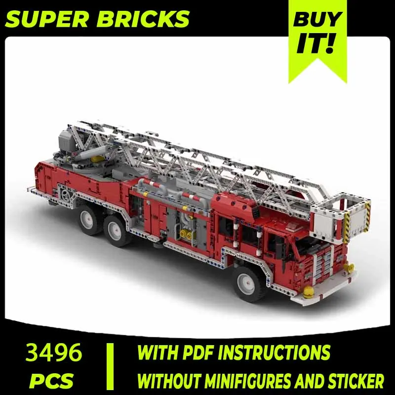 mocBricks Moc Building Blocks Car Model Series Large Fire Engine Technology Bricks DIY Toys For Kids Children Gifts Small