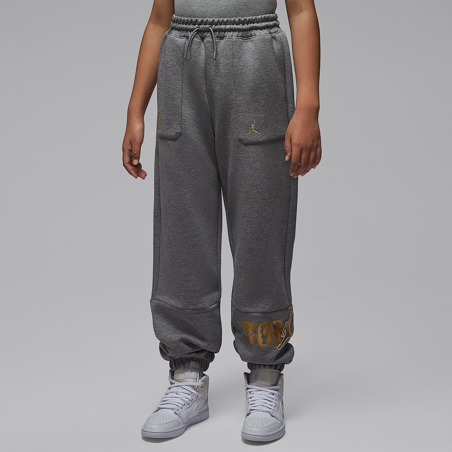 

Nike genuine JORDAN children's drawstring knit embroidered sports pants IR8370-091
