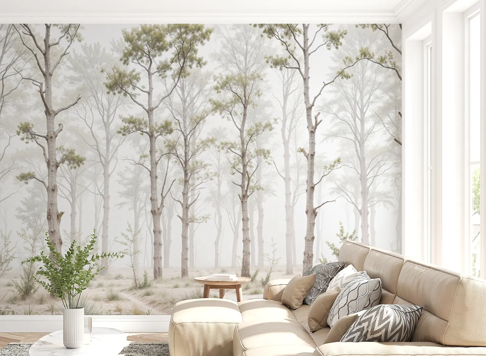 Customized mural minimalist European style Forest tree mural living room bedroom full house coverage Decorative 3d wallpaper