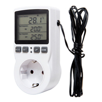 EU/FR Timer Socket Thermostat Digital Temperature Controller Socket Outlet With Timer Switch Sensor Probe Heating Cooling