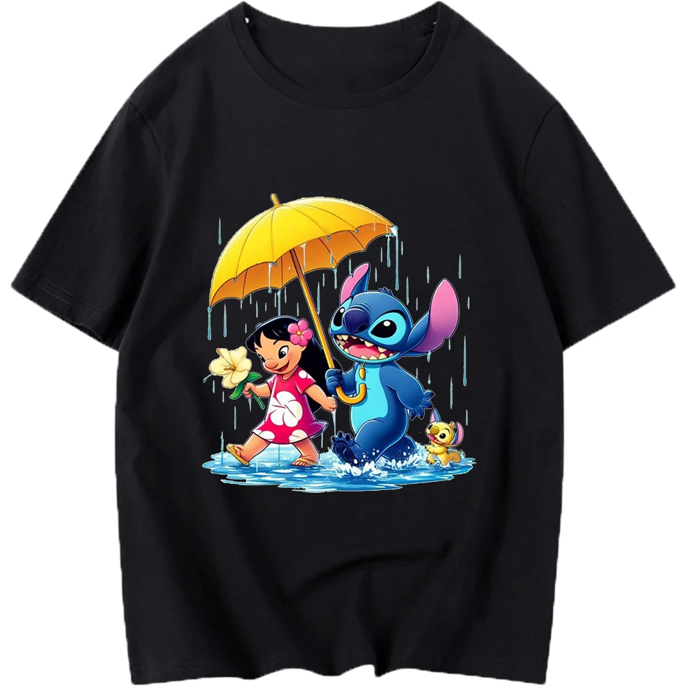 Disney Stitch cartoon  Iron On Heat Transfer Stickers For Clothes DTF Pinted Vinyl Thermal Appliques Washable T-Shirt Decal