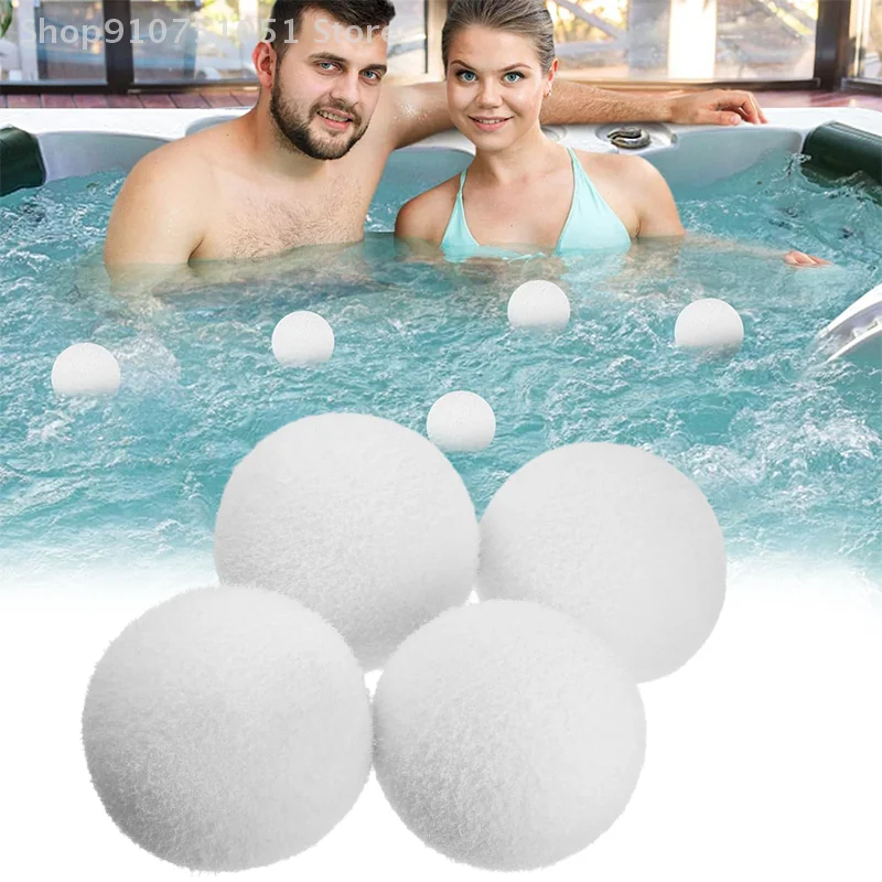 4Pcs 3 Inch Swimming Pool Filter Sponge Balls, Reusable Floating Pool Sludge Balls, Absorber Balls Of Scum For Spas Hot Tub