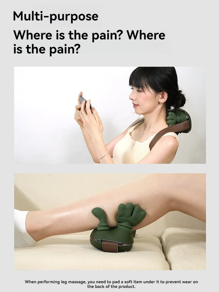 Masajeador biónico portátil para manos, hombros y cuello, masaje muscular Trapezius, terapia de calor y modos de amasado, diseño estilo chal