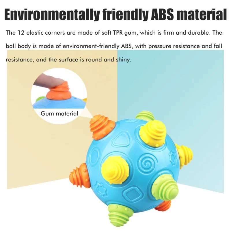 Piłka do gry z zębami trzonowymi, elastyczna piłka, piłka muzyczna, piłka do tańczenia dla niemowląt, zabawka edukacyjna na urodziny, Halloween, Nowy Rok, prezent na Boże Narodzenie