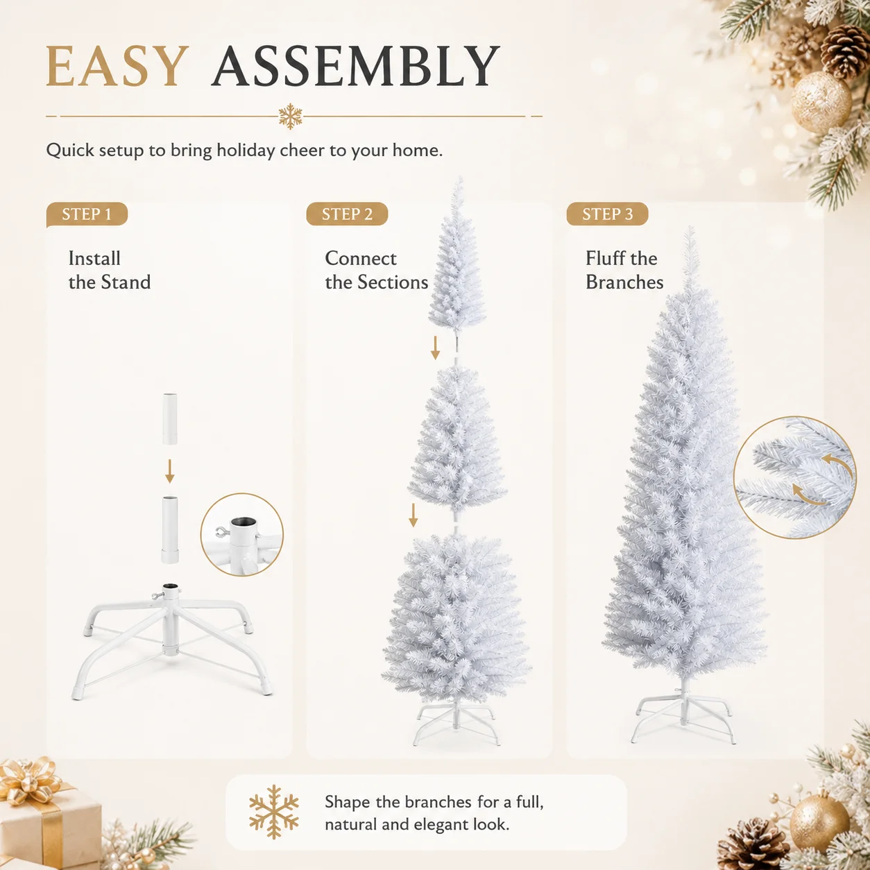 Beyaz Kalem Şeklinde Noel Ağac - Christmas Tree Artificial incelemesi ve fiyatı