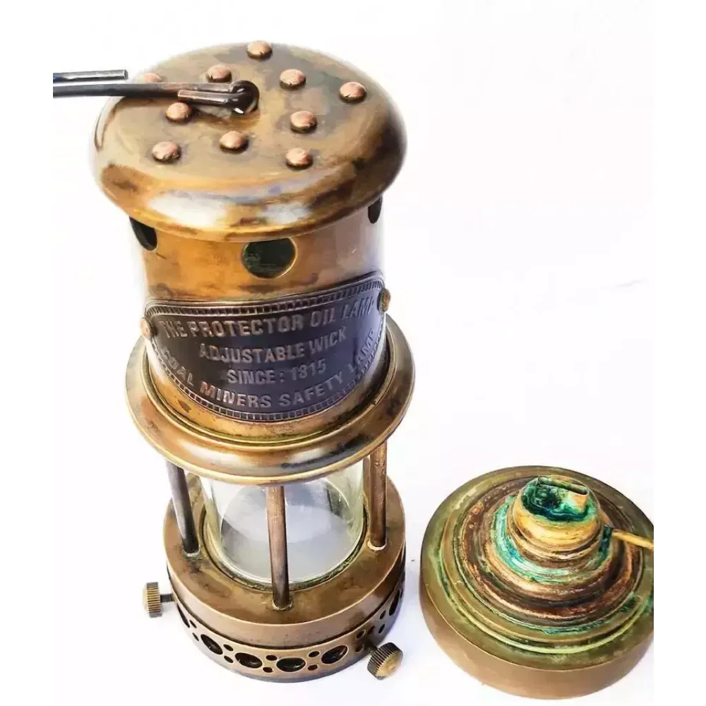 7 Inch Nautical Antique Shiny Brass Minor Oil Lamp Ship Boat Lantern Home Decorative Office