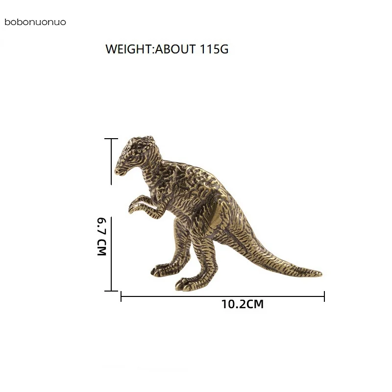 Solid Brass Jurassic Dinosaur Allosaurus Statue Office Desktop Ornaments Tea Pet Crafts Animal Figurines Miniatures Children Toy