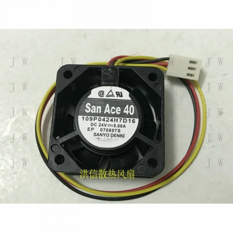 DDJ  1pcs FOR SANYO 109P0424H7D16 DC24V 0.08A 40*15MM axial flow cooling fan 3pin