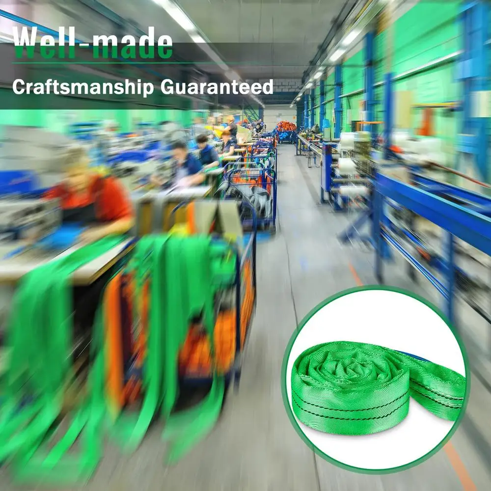 4 STKS Groen Polyester Rigging Hefriemen Takel Zware Objecten Poly Eindeloze Ronde Sling 5300LBS Capaciteit Ondersteuning Lift Tow
