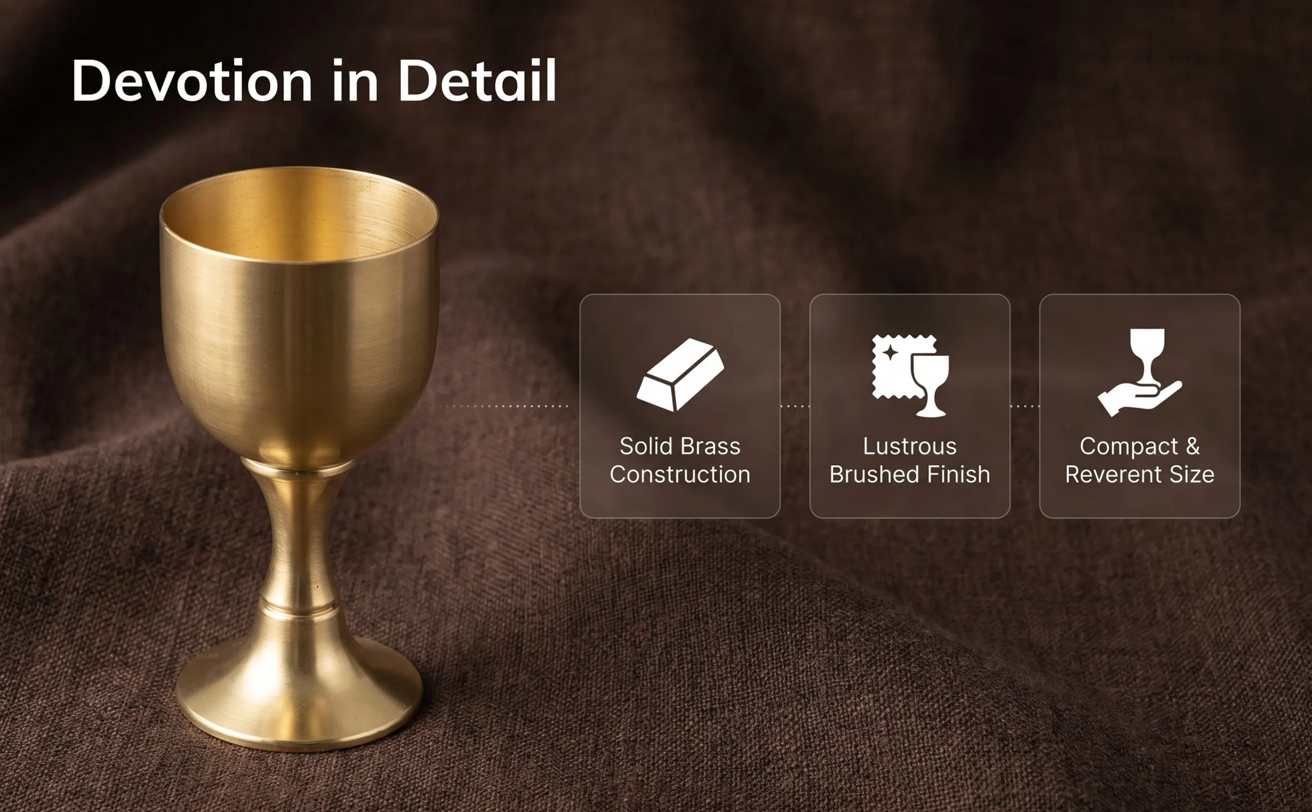 Brass Offering Cup Vintage Multi-Function Holy Water Goblet Drinking Cup for Church Temple Decorative Buddhism Supplies