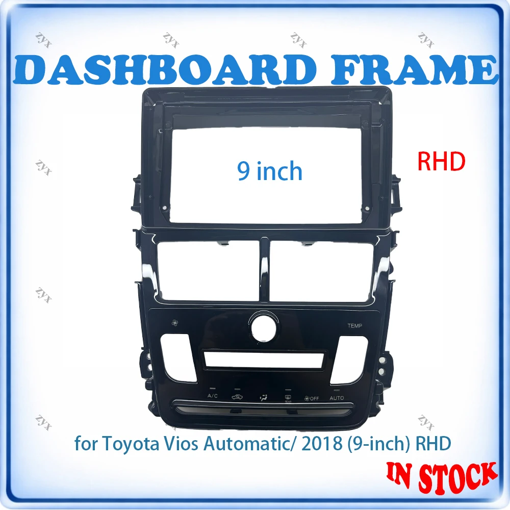 

Car Radio Fascia Frame For Toyota Vios Auto 2018 9 inch RHD Stereo Panel Wiring Harness Power Cable