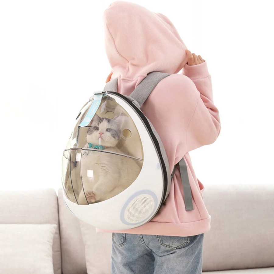 

Cute Cat Carrier Backpack Travel Portable Big Breathable Cat Carrier Plastic Astronaut Transparent Hard Shell Mochila Gato Bag