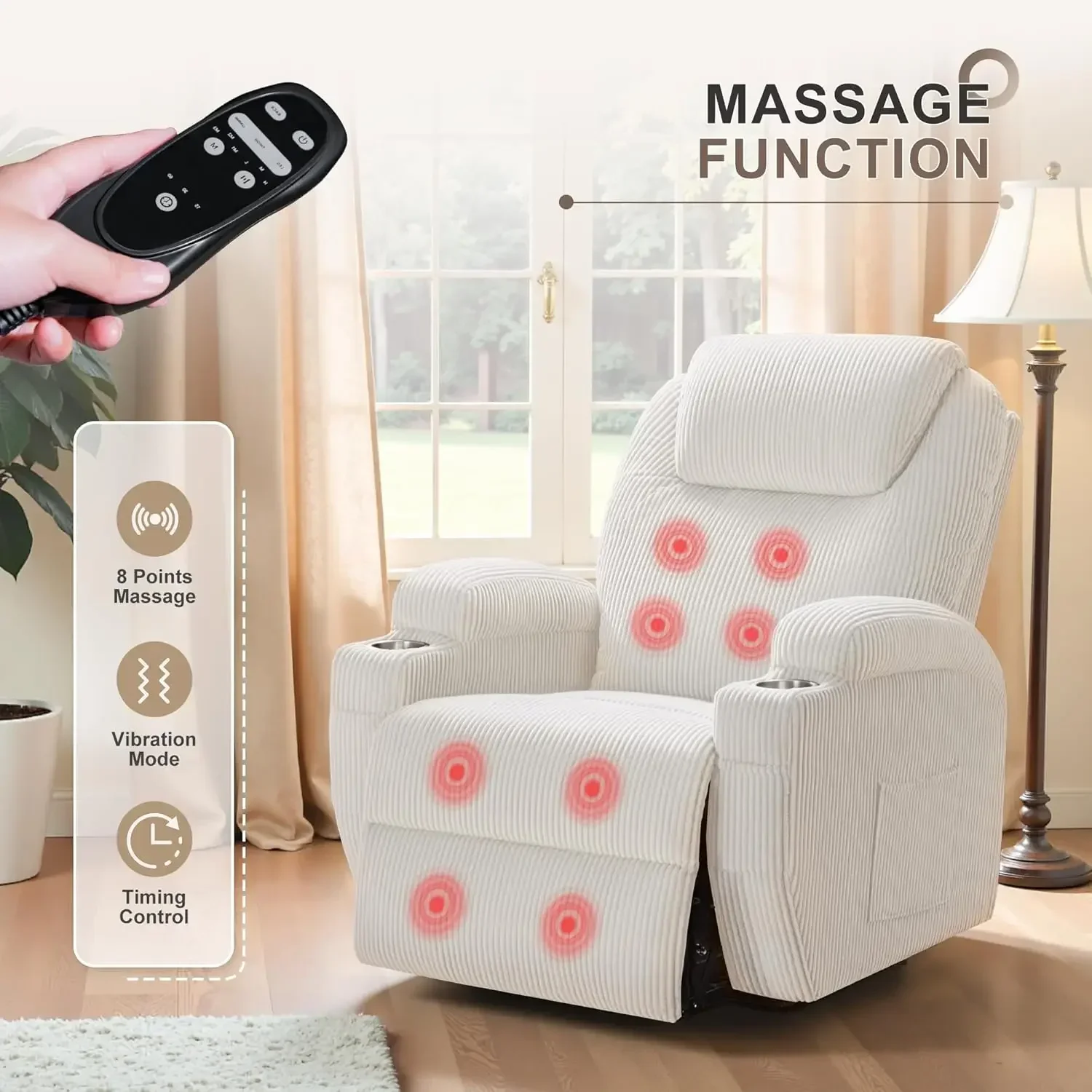 할인된 가격! 노인용 마사지 기능이 있는 베스트셀러 파워 리프트 리클라이너 의자, 인체공학적 라운지 의자, 클래식 싱글 소파