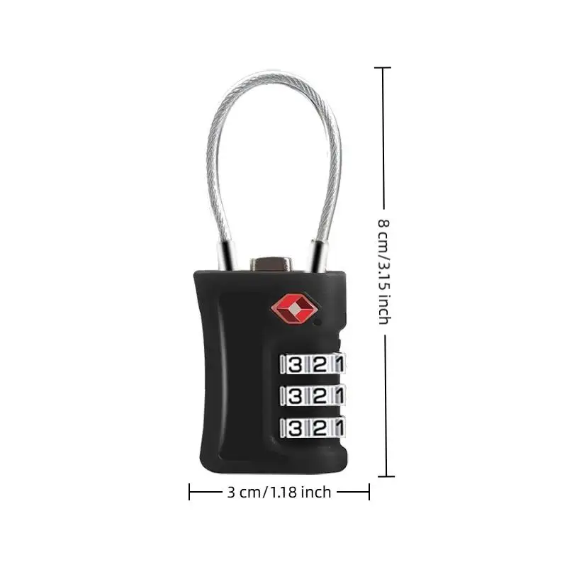 Travel TSA Customs Lock Password Changeable Lock 3 Digit Portable Zinc Alloy Suitcase Luggage Backpack