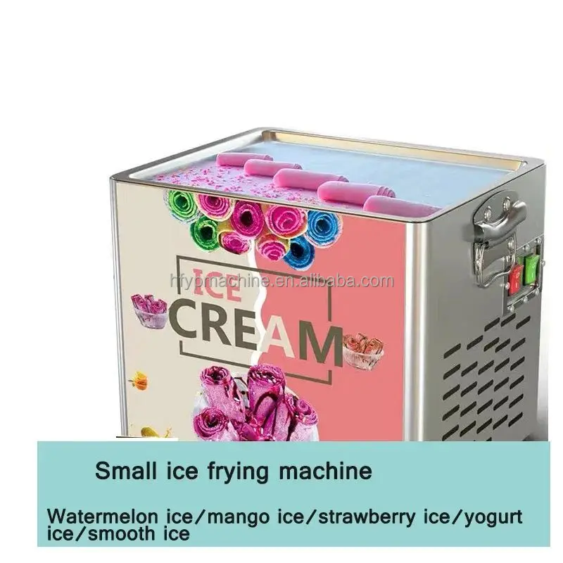 Sauces Creams Chocolate Desserts Ice Cream Maker Commercial Mini Thailand Fried Ice Cream Roll Machine Rolling Ice Maker