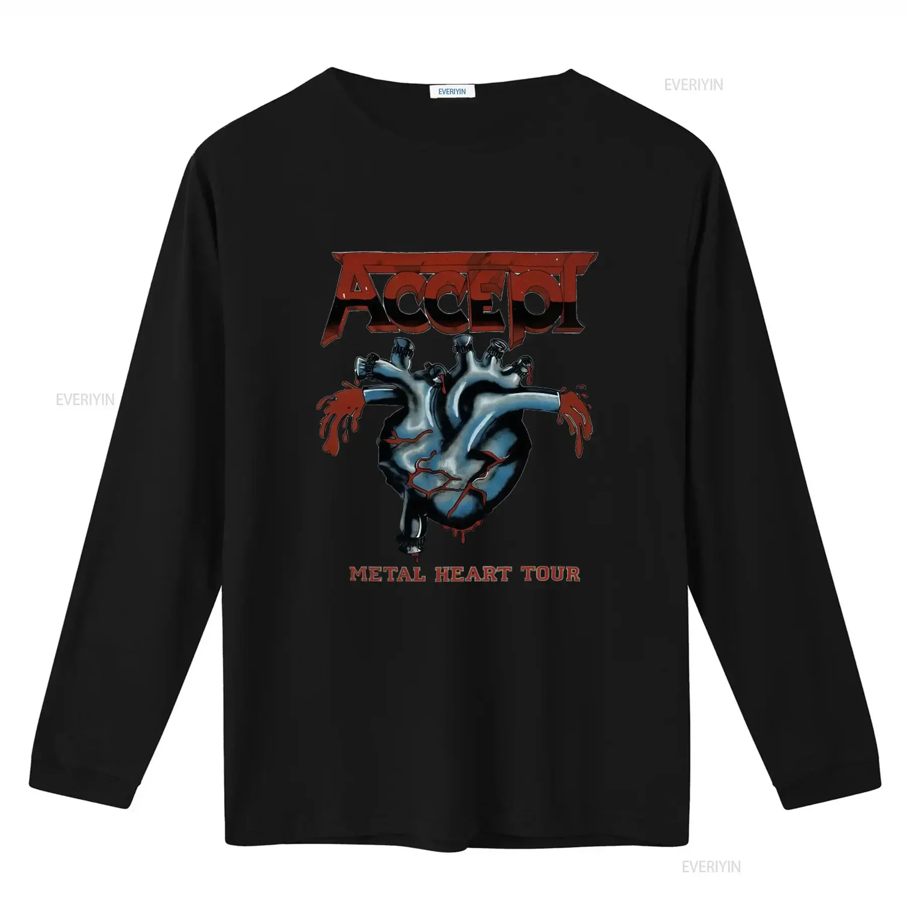 Hot ACCEPT Band Metal Heart Tour Classic T Shirt for Men S to 235XL Sizes Available vintage Washed designer clothes fashion