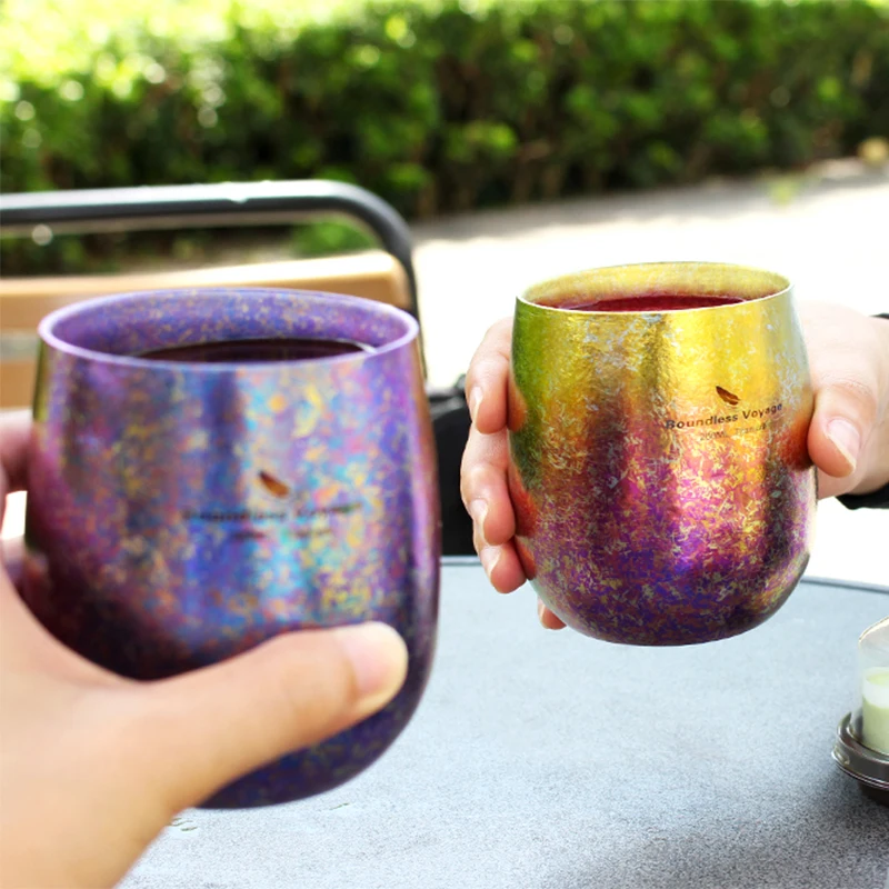 

Титановая пивная кружка Boundless Voyage, чашка для кофе, чая и воды с двойными стенками, инструмент для посуды для фруктового сока, титановая чашка 260 мл Ti3084D