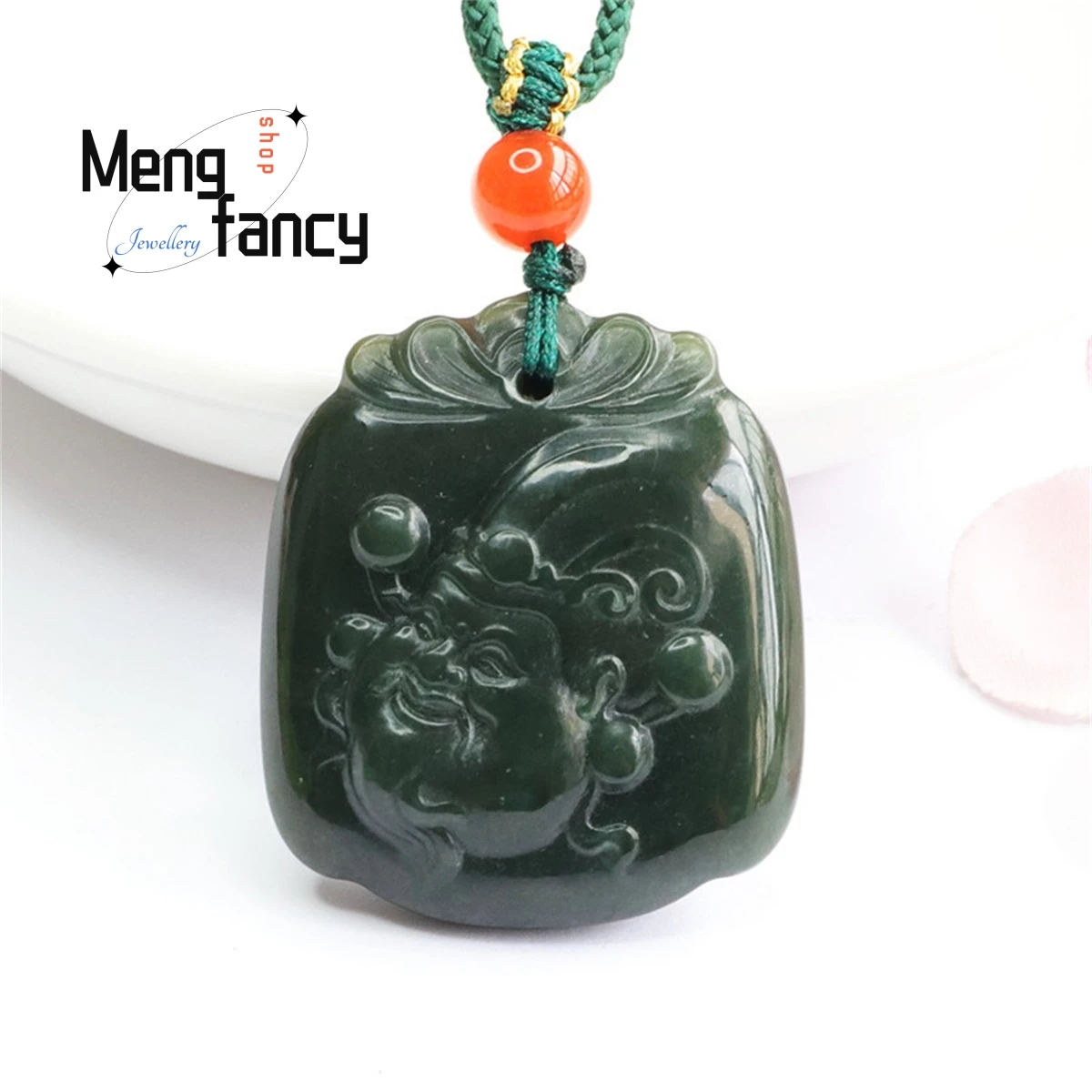 Hotan Pagoda Natural de Jade azul para hombres y mujeres, colgante de Dios de la riqueza, encanto personalizado generoso, moda versátil, joyería fina exquisita