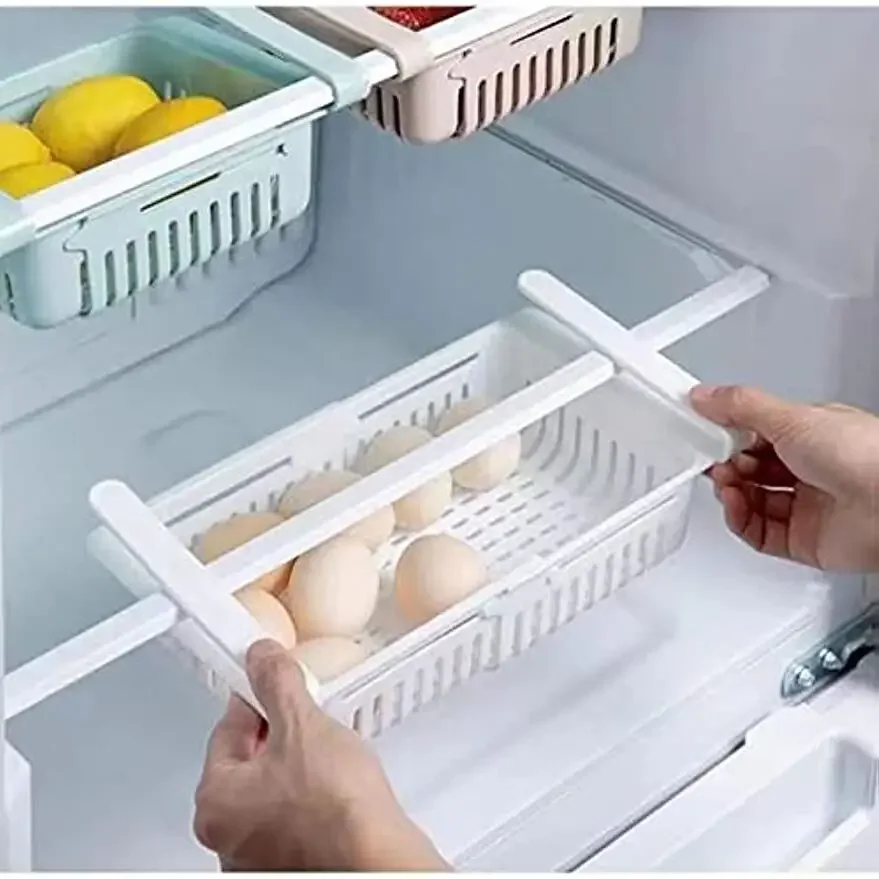 Multi Functional Refrigerator Storage Basket, Retractable Refrigerator Partition Storage Rack, Kitchen Drain