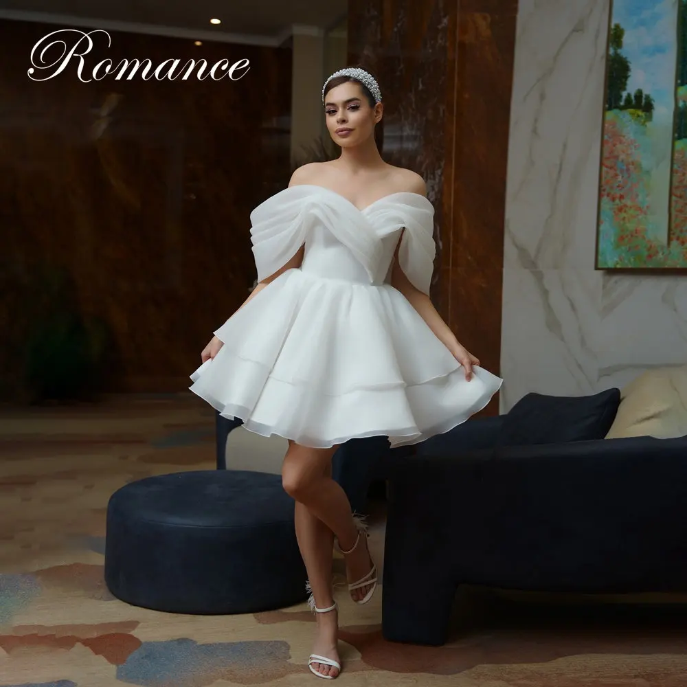 

Princess Pleat V-Neck Short A-Line Wedding Dress Women 2026 Off The Shouldedr Open Back Bridal Gown Vestidos De Novia Customized