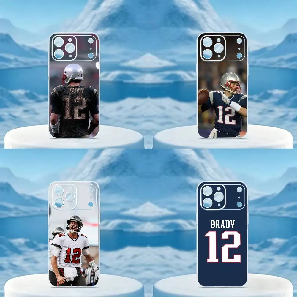 

American football champion Brady Phone Case For iPhone 14 16 15 17 13 12 11 Pro Max Plus Transparent soft case