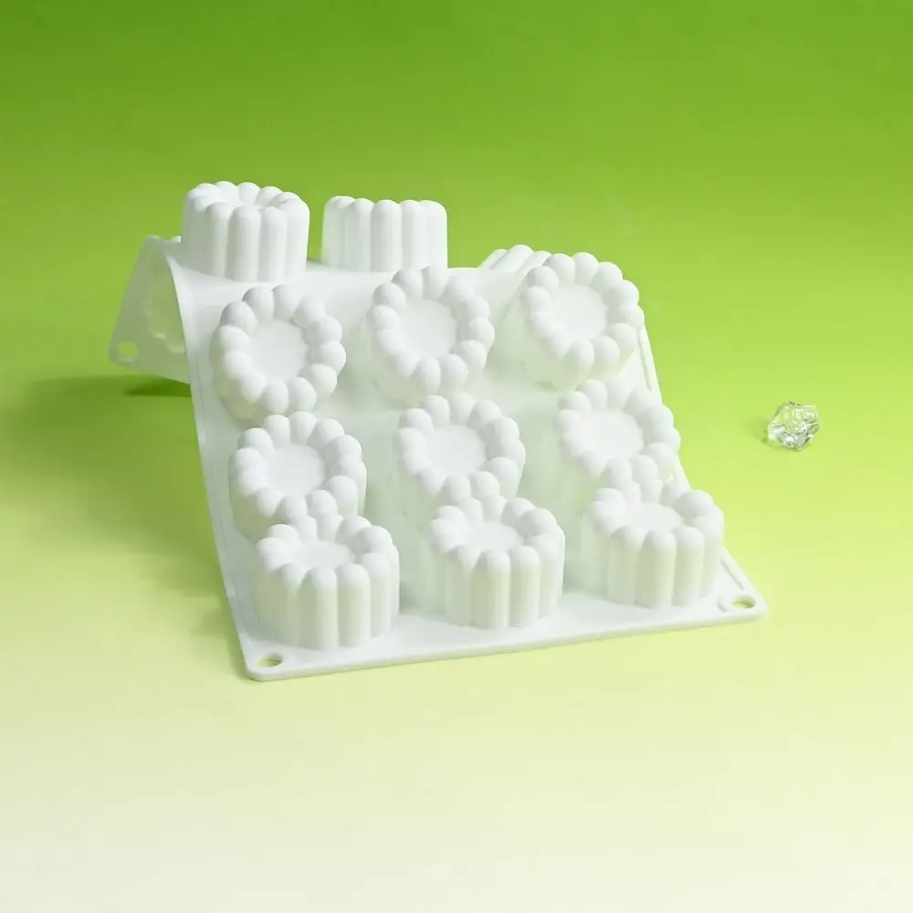 Round Flower Design Bento Cake Silicone Mold Silicone Material Dessert Making Chocolate Mousse Mould Gypsum Making Pudding Mold