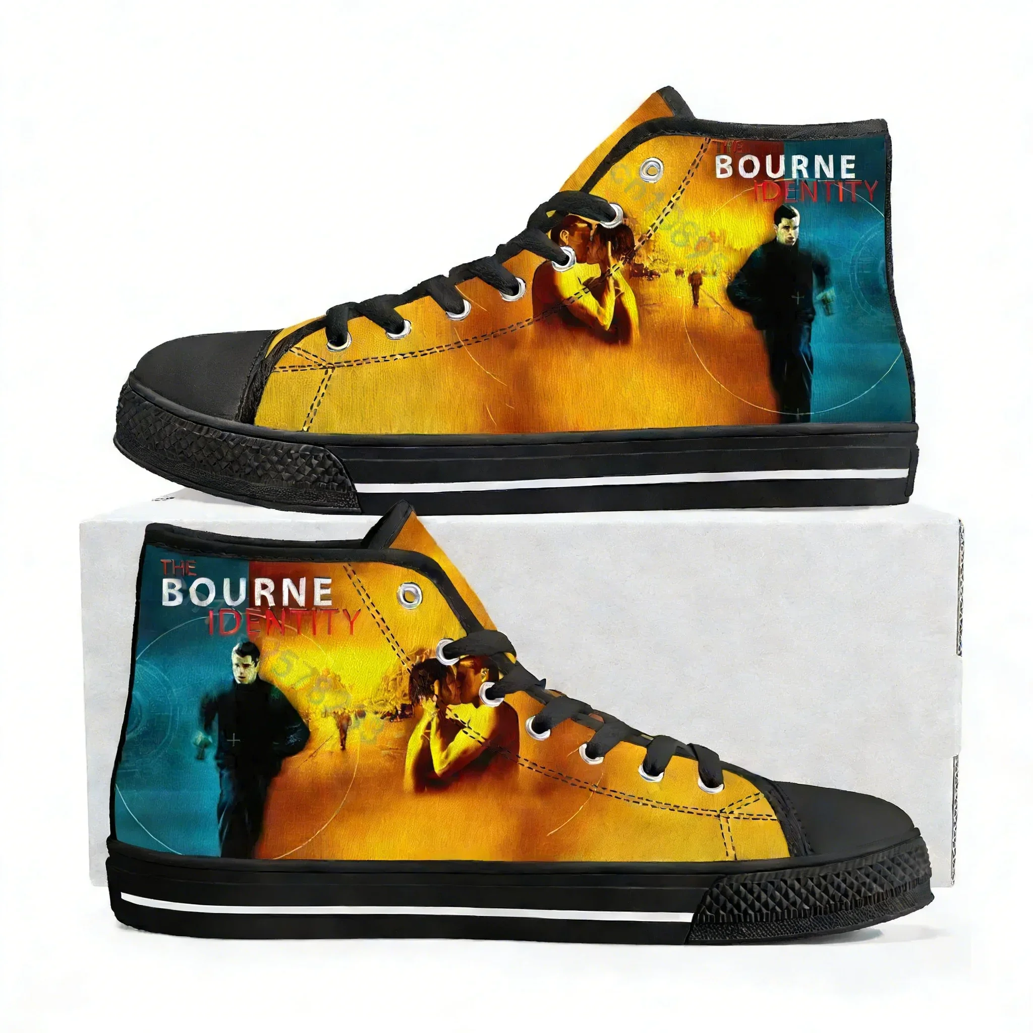 Bourne Identity High Top Sneakers Mens Womens Teenager High Quality Matt Damon Canvas Sneaker couple Shoe Casual Custom Shoes