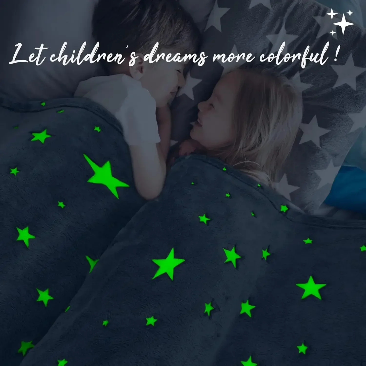 Glow in The Dark Moon coperta per ragazzi e ragazze coperta luminosa compleanno per bambini Toddlers accogliente morbida biancheria da letto tappeto