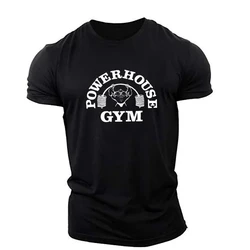 Englische Buchstaben elemente Männer 3d T-Shirts Kurzarm lose lässige Sport oberteile Fitness studio Powerhouse Workout Mann T-Shirts übergroße Kleidung