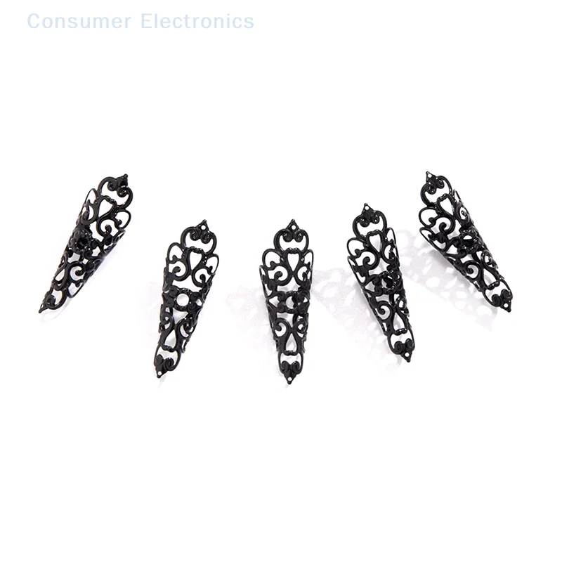 4Pcs Unique Gypsy Dubai Finger Adjustable Open Finger Rings For Women Trendy Vintage Punk Nail Ring Belly Dancer Cosplay Jewelry