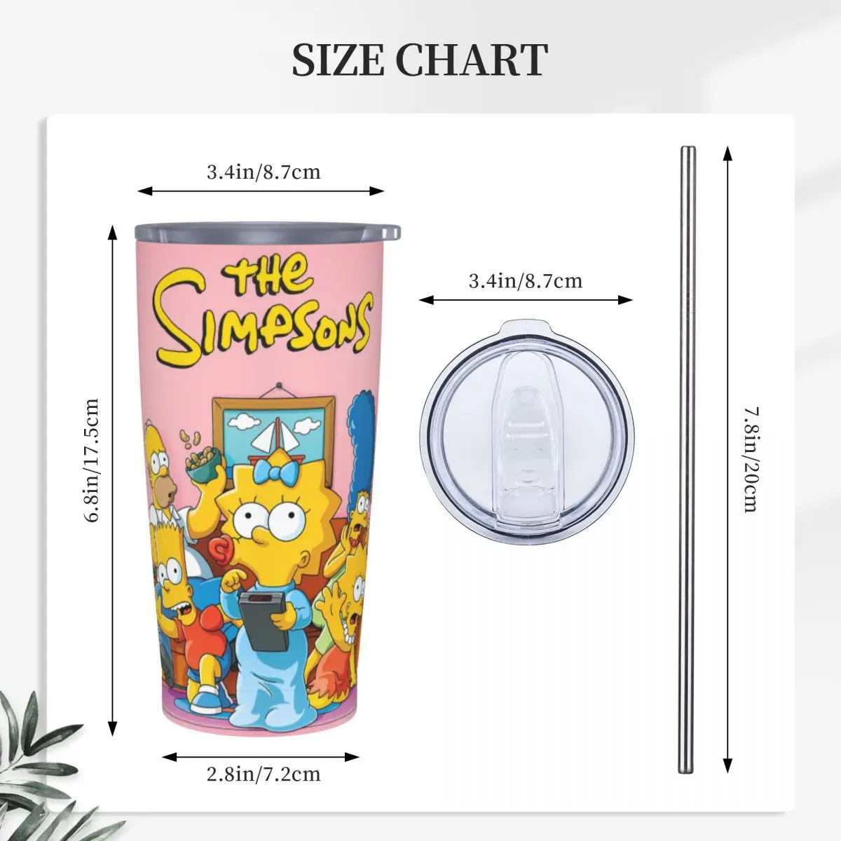 Stainless Steel Tumbler S-Simpsons TV Poster Thermal Mug Leakproof Cold Drink Mugs Cup Beach Design Water Bottle