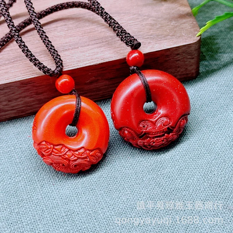 Cinnabar Portable Accessories Fortune Pixiu Pendant 's Necklace Women Charm Men