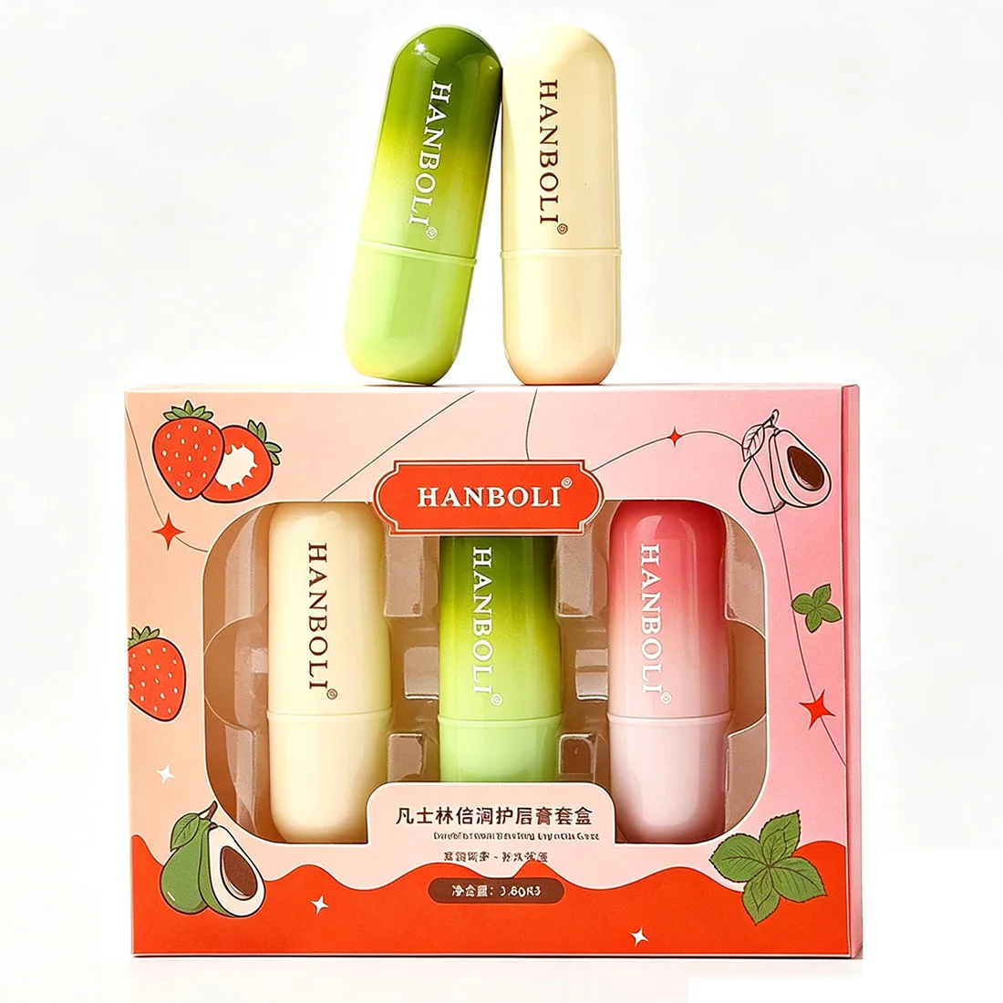 1/3PCS Natural Lip Balm All-Day Gentle Moisturizing for Dry Cracked Lips Fresh Fruit Reduce Lip Line Hydrating Lip Balm Lip Care