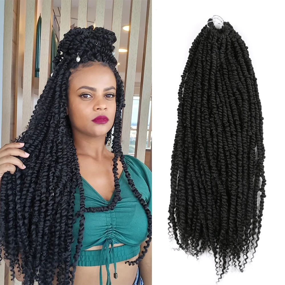 

Синтетические вязанные крючком косы с предварительной петлей Passion Twist Вязаные крючком волосы Ombre 24-дюймовые предварительно скрученные наращивание волос для чернокожих женщин