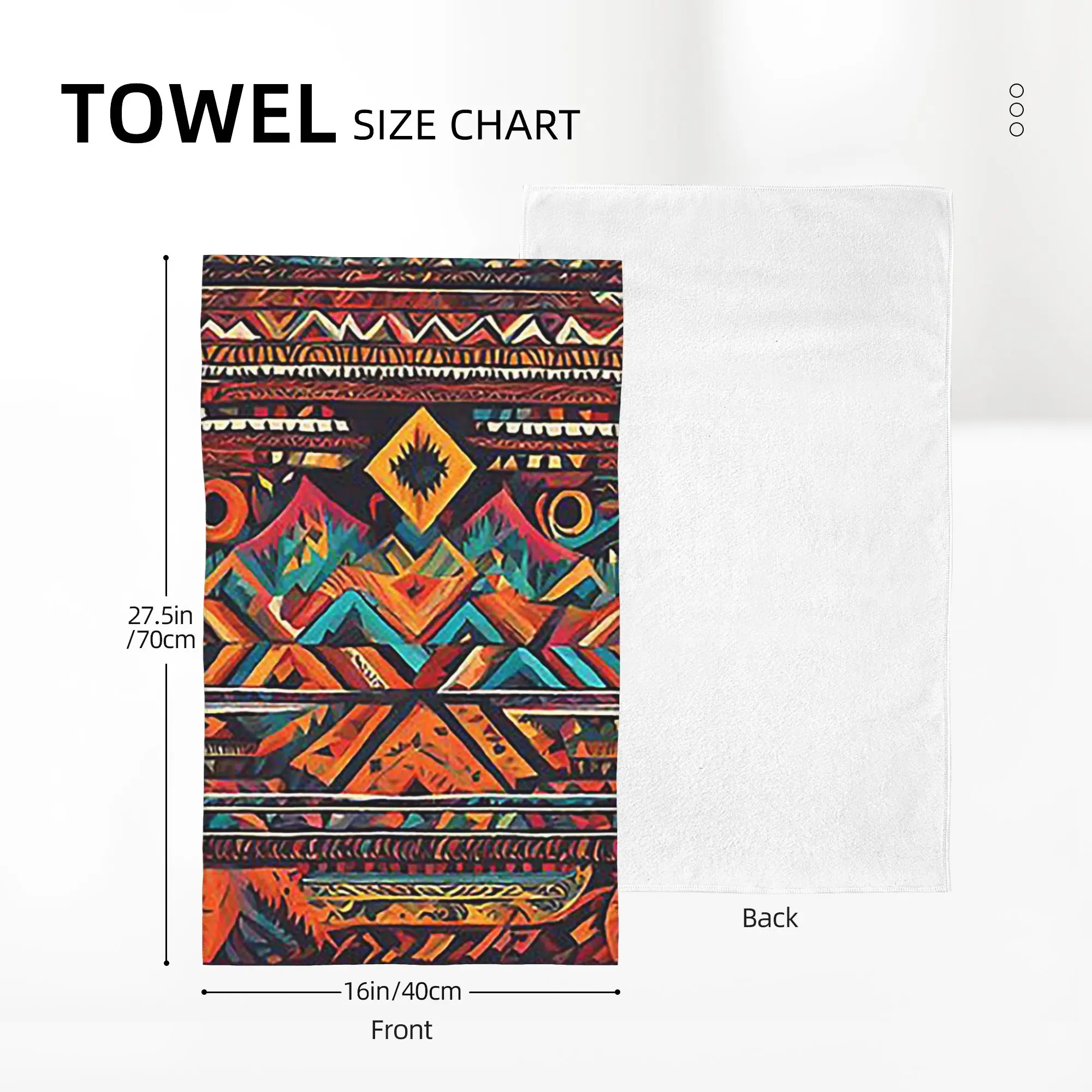 Custom Painted original tribal patterns Soft Face Towel Quick Dry Pool Bath Cotton Towels Absorbent Quick